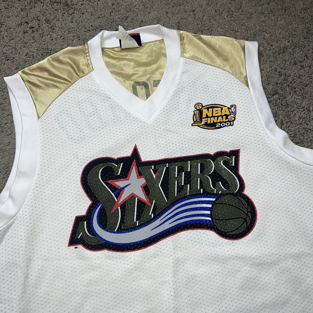 Vintage 2001 Philadelphia 76ers Sixers NBA‎ Finals Dikembe Mutombo Large